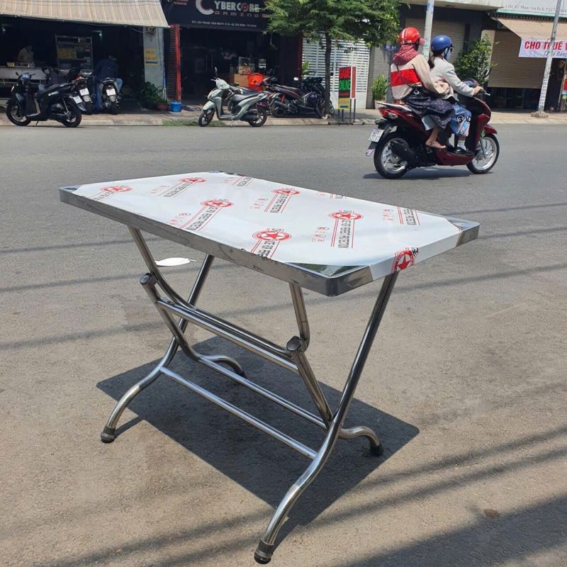 Mua bàn inox chữ nhật chân xếp chất lượng tại TP. HCM